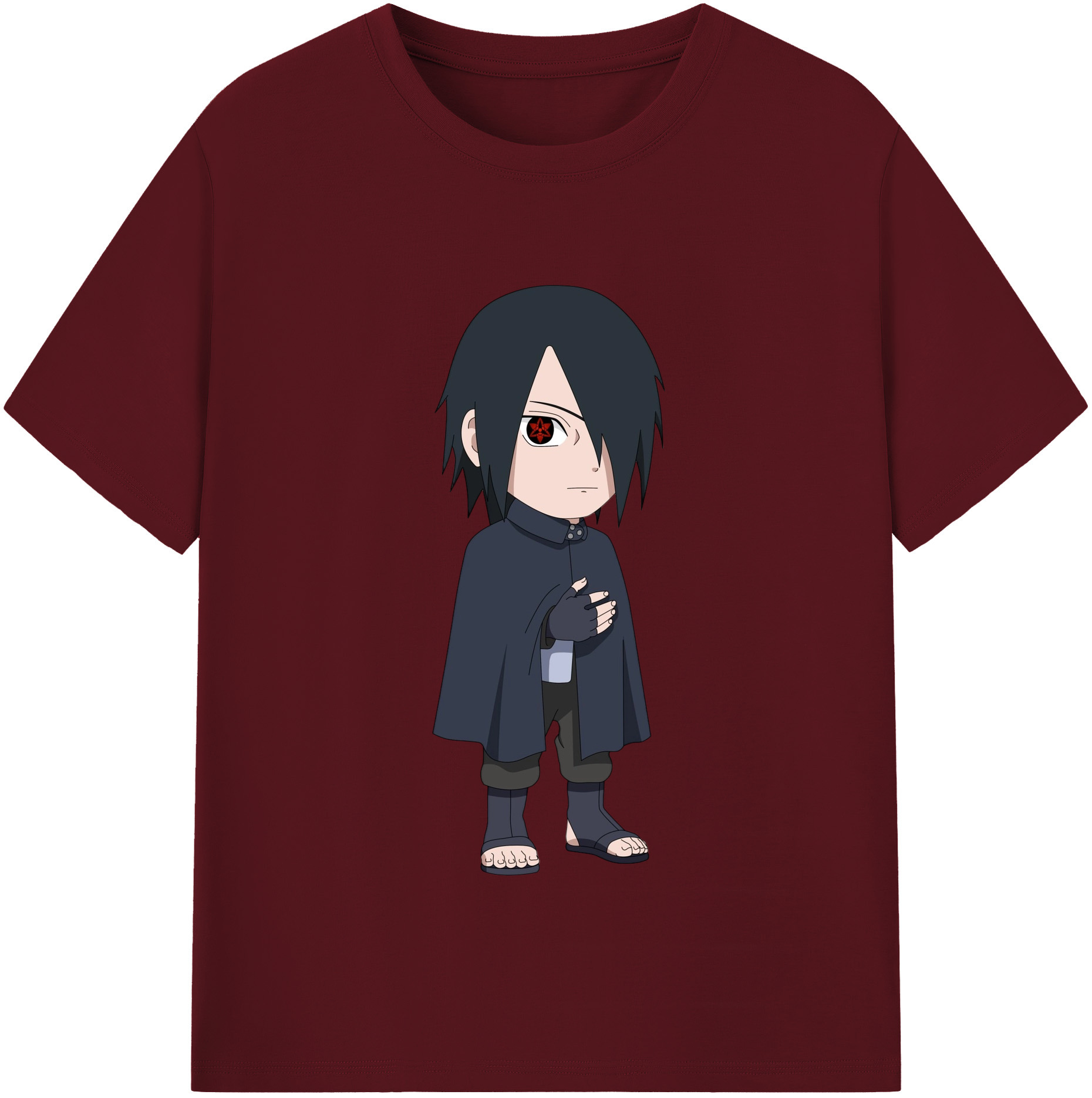（画像用） NARUTO -ナルト- うちは サスケ Uchiha Sasuke 綿100％半袖Tシャツ（フロントプリント）